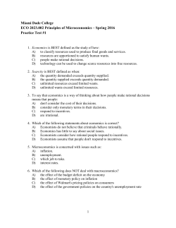 Miami Dade College ECO 2023.002 Principles of Microeconomics