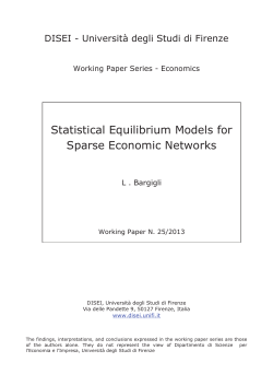 Statistical Equilibrium Models for Sparse Economic Networks