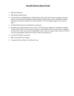 Commonly Used Juvenile Review Board Forms (NOTE: the JRB
