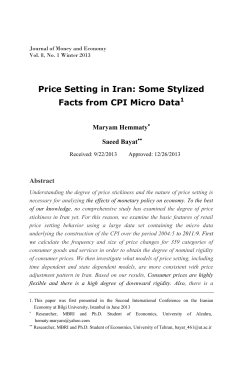 Price Setting in Iran - Journal of Money And Economy