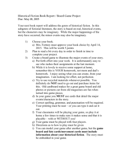 Historical Fiction Book Report / Board Game Project