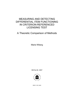 MEASURING AND DETECTING DIFFERENTIAL ITEM