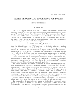 KOSZUL PROPERTY AND BOGOMOLOV`S