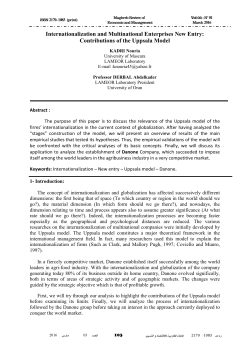 Internationalization and Multinational Enterprises New Entry