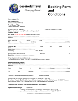 booking form - GeoWorld Travel