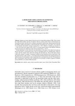 LABORATORY SIMULATIONS OF SUPERNOVA SHOCKWAVE