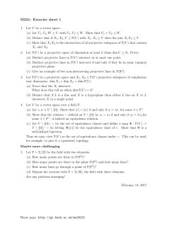 M231: Exercise sheet 1