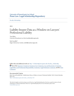 Liability Insurer Data as a Window on Lawyers` Professional Liability