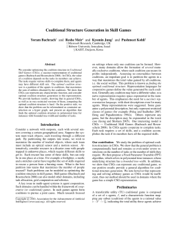 Coalitional Structure Generation in Skill Games
