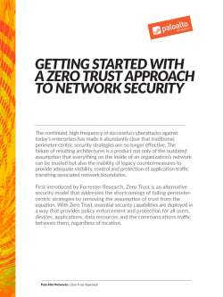 Getting Started with a Zero Trust Approach to Network Security