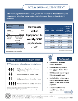 How much will an 8-payment, bi- weekly, $500 payday loan