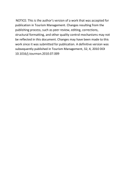 Spatial and Temporal Modelling of Tourist