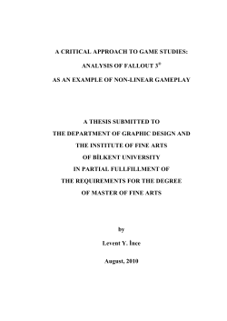 a critical approach to game studies: analysis of fallout 3&reg; as an
