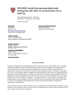 syllabus - Harvard Kennedy School