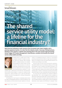 The shared service utility model: a lifeline for the