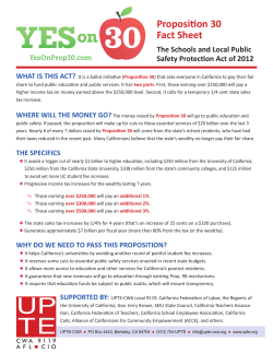 Proposition 30 Fact Sheet - UPTE-CWA
