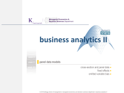 Business Analytics II - Winter 2016