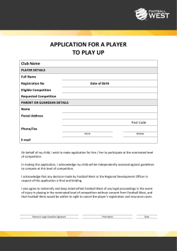 application for a player to play up