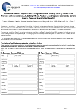Notification for Prior Approval for a Change of Use