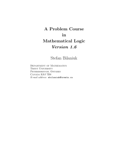 A Problem Course in Mathematical Logic