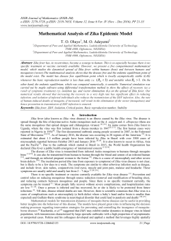 Mathematical Analysis of Zika Epidemic Model