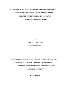 strategies for the development of a reading culture in uganda