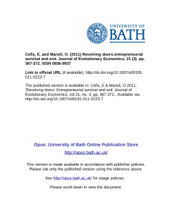 Revolving doors: entrepreneurial survival and exit | SpringerLink