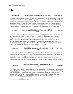 Film - University of New Brunswick