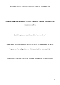 Time on your hands - Richard Ivry - University of California, Berkeley