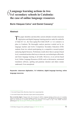 Language learning actions in two 1x1 secondary schools in Catalonia