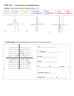 A.    B.     C. Local Mininum Constant function Increasing function