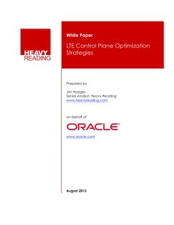 LTE Control Plane Optimization Strategies
