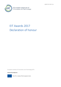 EIT Awards 2017 - Declaration of Honour