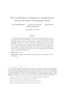 The Contribution of Managers to Organizational Success: Evidence