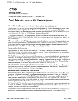 Brazil Takes Action over UK Waste Shipment