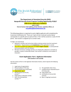 Grant Application: Part III. Risk - Jewish Community Relations Council