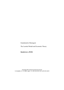 The Leontief model and economic theory