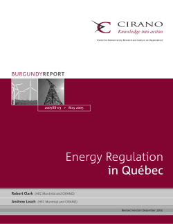 Energy Regulation in Qu&eacute;bec