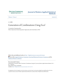 Generation of Combinations Using Excel