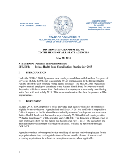 Retiree Health Fund Contributions Starting July 2013 - CSU-AAUP