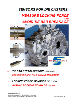 sensors for die casters: measure locking force avoid tie bar breakage
