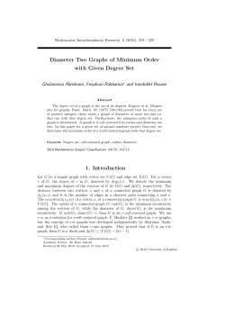 Diameter Two Graphs of Minimum Order with Given Degree Set 1