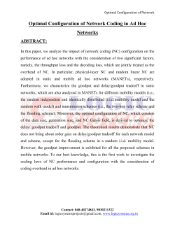 Optimal Configuration of Network Coding in Ad Hoc