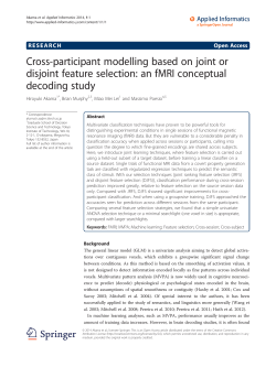 Cross-participant modelling based on joint or disjoint feature