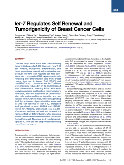 let-7 Regulates Self Renewal and Tumorigenicity of Breast Cancer