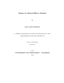 Topics in Mixed Effects Models