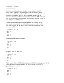 The Bankers Algorithm --------------------