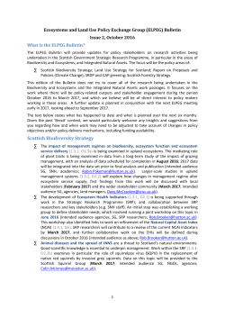latest bulletin outlining progress on ecosystem and land use research