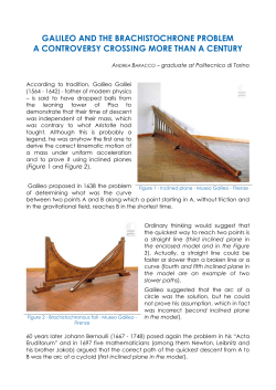Galileo and the brachistochrone problem A controversy crossing