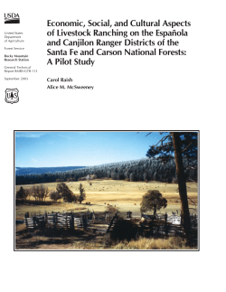 Economic, social, and cultural aspects of livestock ranching on the